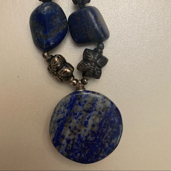 Lapis Lazuli Flower of Life Necklace - Picture 6 of 7